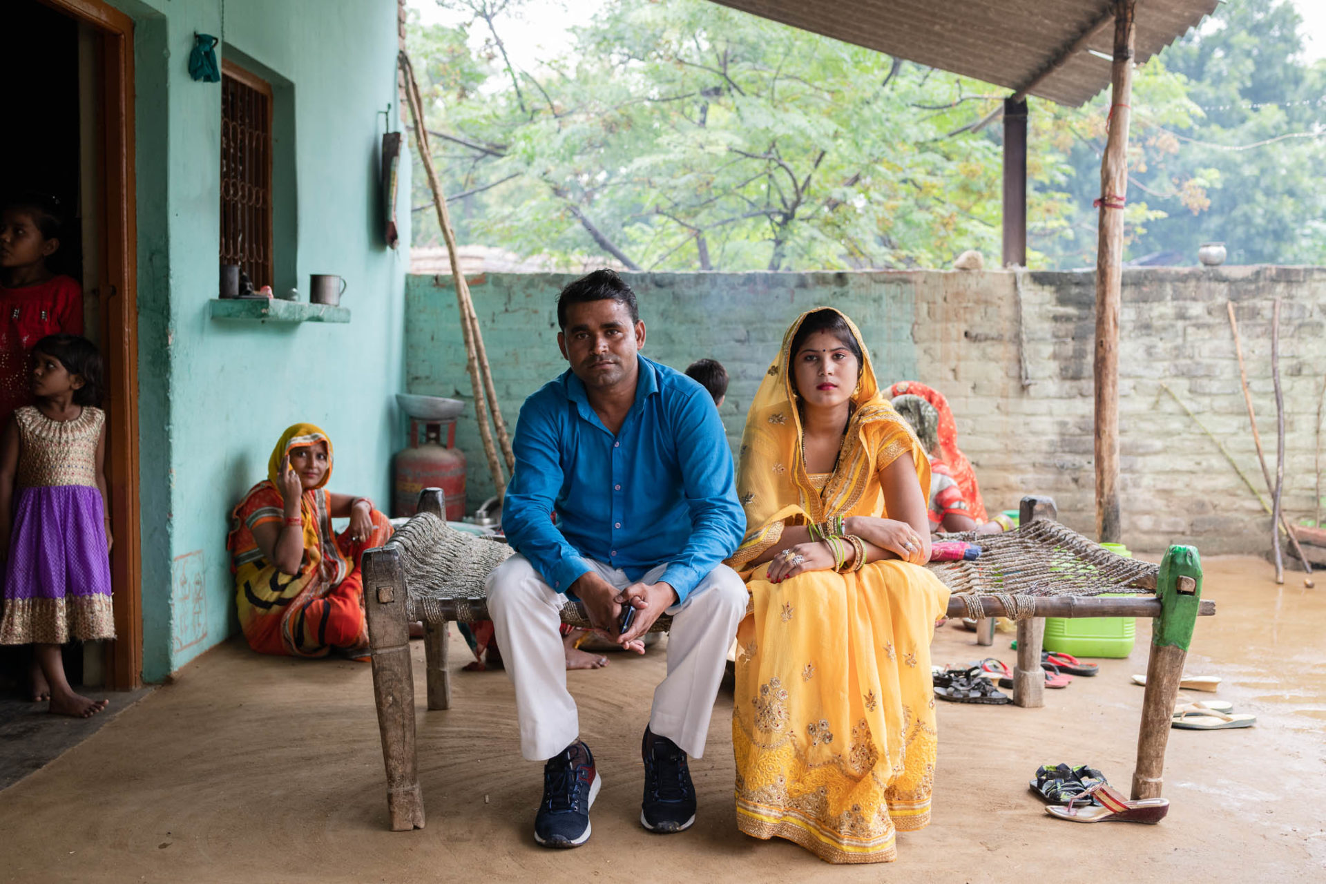 Sanjay Jatav and his wife Sheetal Jatav at his wife's house in N