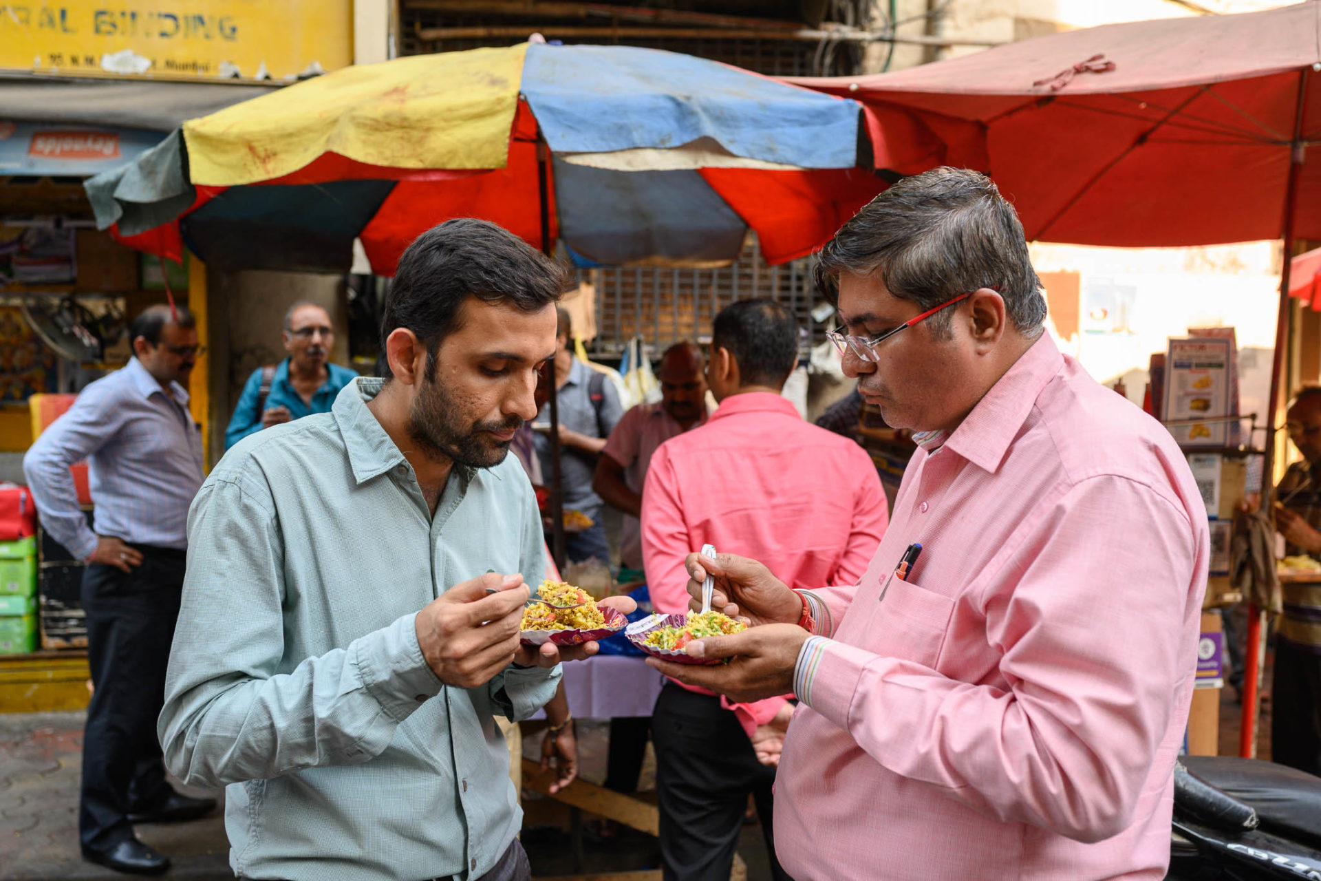 Bhel Puri and Sev Puri is a popular evening snack, Dalal street